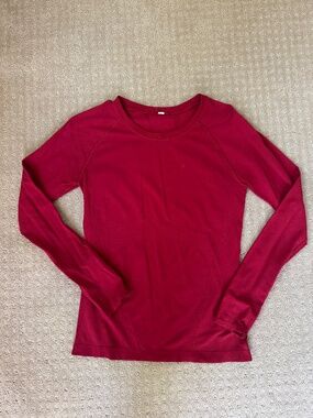 Athleta Momentum Long Sleeve Tee, Red, medium